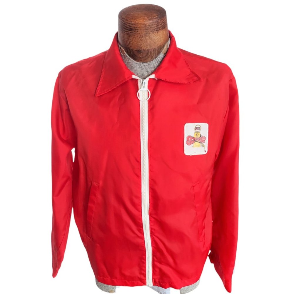 VTG LOUISVILLE SPORTSWEAR Men's Red Full Zip Windbreaker Jacket Size Large